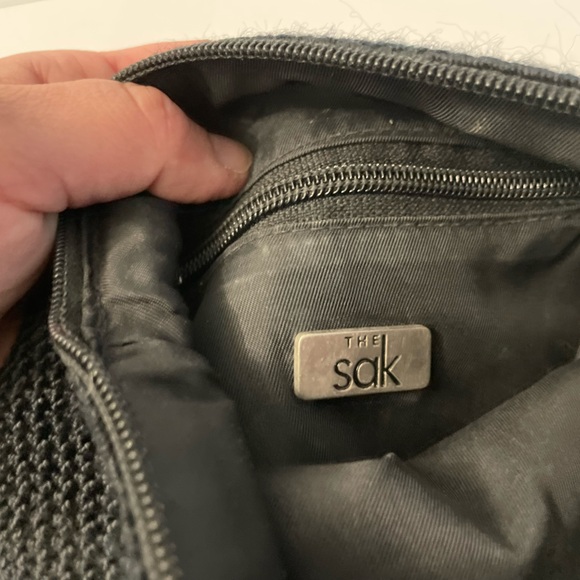 The Sak Black Crochet Wallet Coin Purse Cosmetic Bag 8” Excellent Condition Y2K - Picture 6 of 6